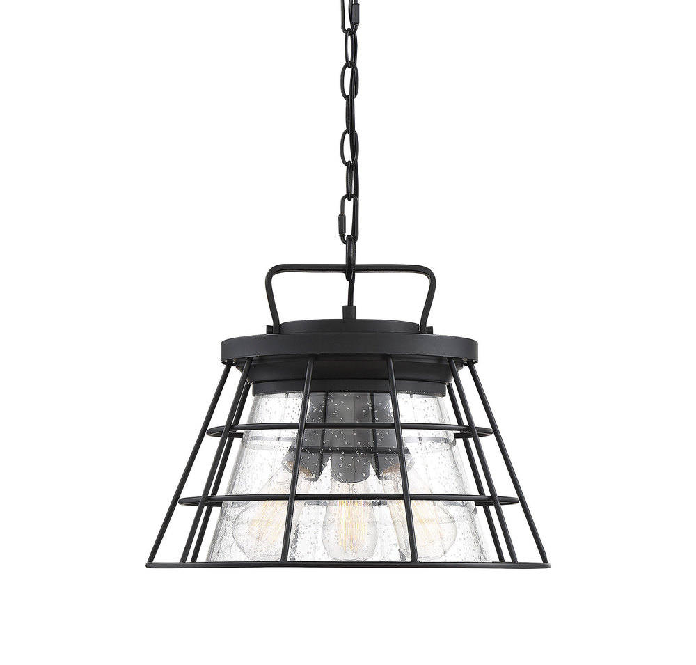 Farnham 3-Light Convertible Semi-Flush or Pendant in Black